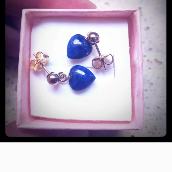 Bundle 4 ttsweetclosest**14k gold Diamond & 18k Emerald Rings, 14k Lapis earring - Picture 8 of 9